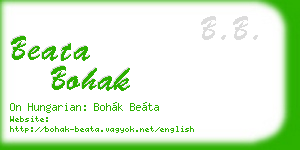 beata bohak business card